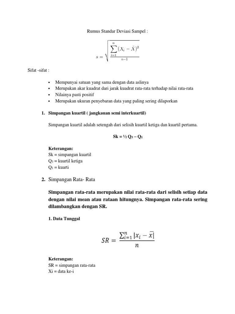 Simpangan Kuartil (Jangkauan Semi Interkuartil) | PDF