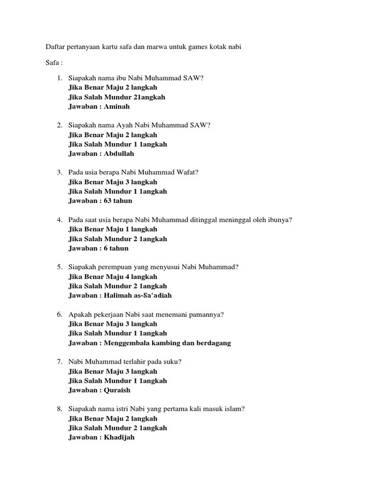Daftar Pertanyaan Games | PDF