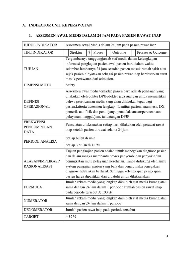 Indikator Mutu Unit New | PDF