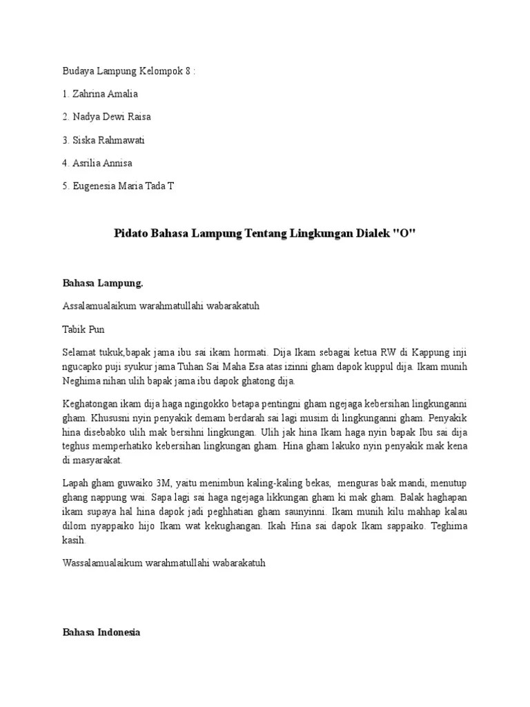 Pidato New Bahasa Lampung | PDF