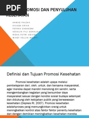 Model Promosi Dan Penyuluhan Kesehatan | PDF