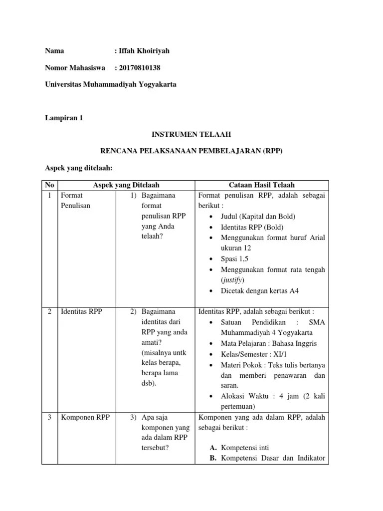 Telaah RPP