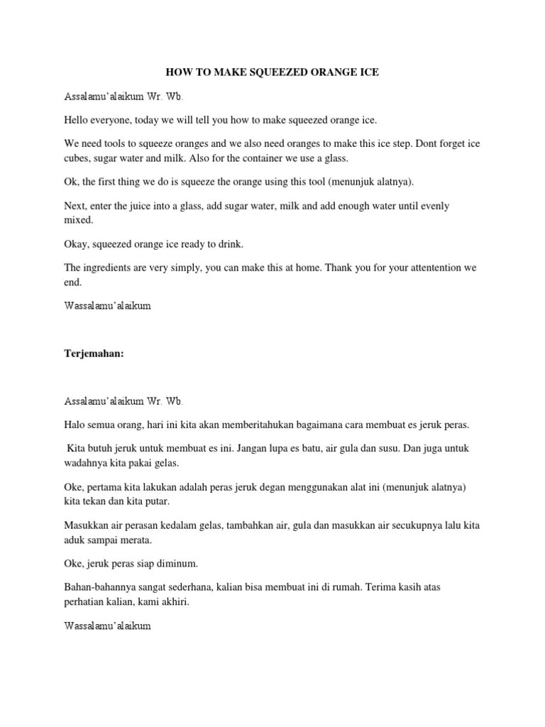 How To Make Squeezed Orange Ice | PDF