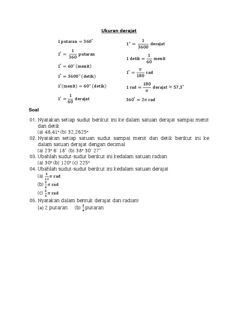 Ukuran Derajat | PDF