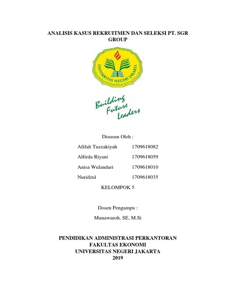 Analisis Kasus PT SGR Group Kelompok 5 | PDF