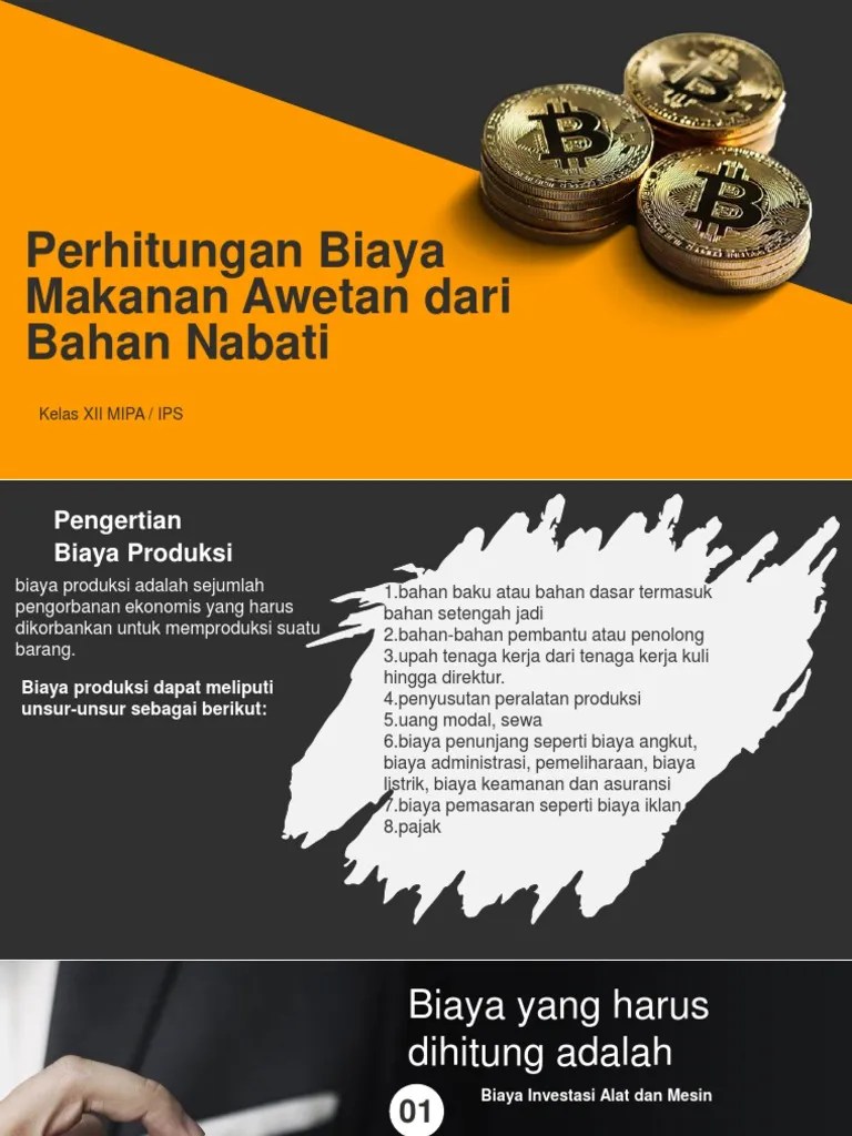 Perhitungan Biaya Makanan Awetan Dari Bahan Nabati | PDF