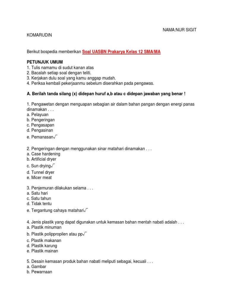 Soal Soal PKK 1 | PDF