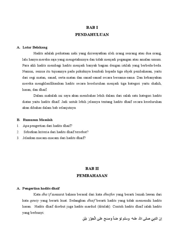 Contoh Hadis Dhaif | PDF