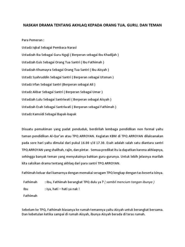 Naskah Drama Tentang Akhlaq | PDF