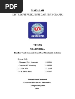 Makalah Presentasi Statistika (Distribusi Frekuensi Dan Jenis Grafik) | PDF
