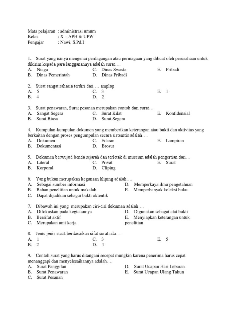 Soal Admum Nawi | PDF