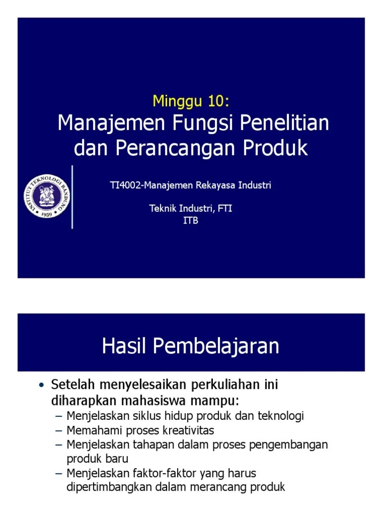 6522 - Manajemen Fungsi Penelitian Dan Perancangan Produk