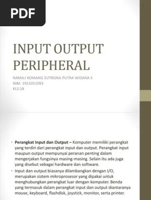 Input Output Peripheral | PDF