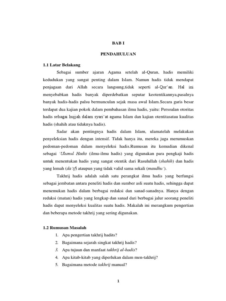 Makalah Takhrij Hadits Manual | PDF