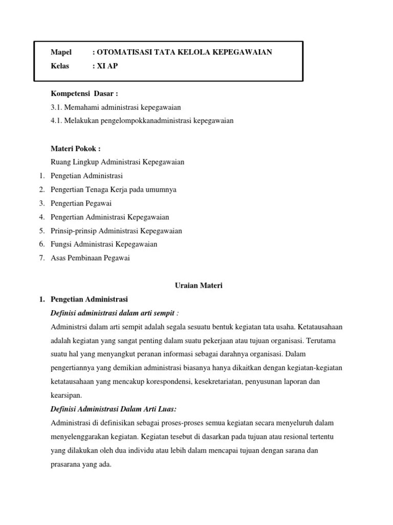 KD 3.1 Memahami Adm Kepegawaian | PDF