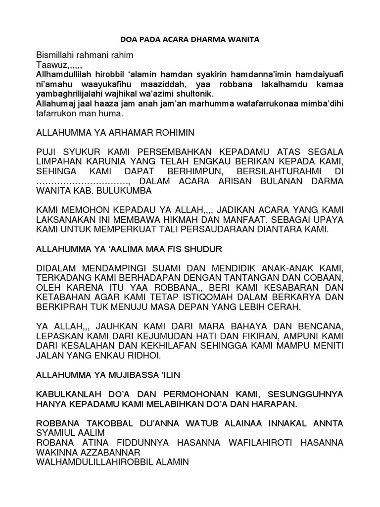 Kumpulan Contoh Doa Penutup Acara Arisan - Kumpulan Contoh Teks MC