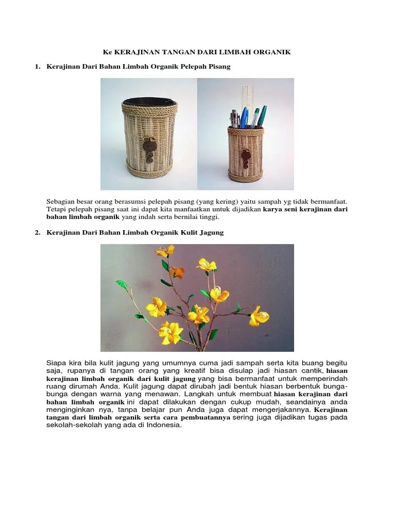 Ke KERAJINAN TANGAN DARI LIMBAH ORGANIK | PDF