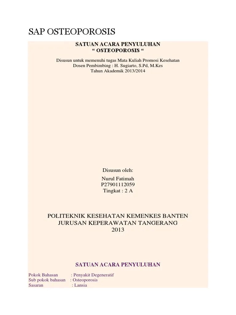 Sap Osteoporosis Osteoporosis | PDF