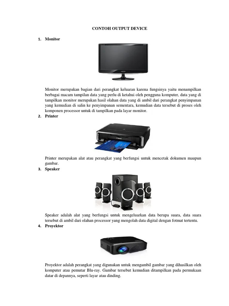 Contoh Output Device | PDF