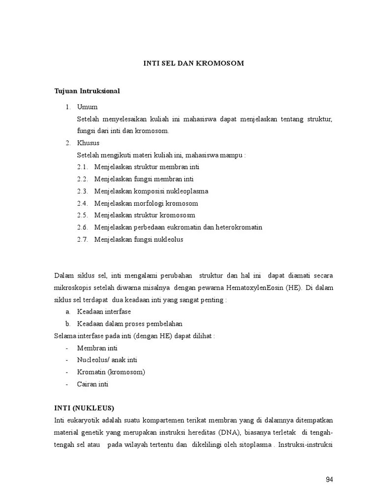 Inti Sel Dan Kromosom | PDF