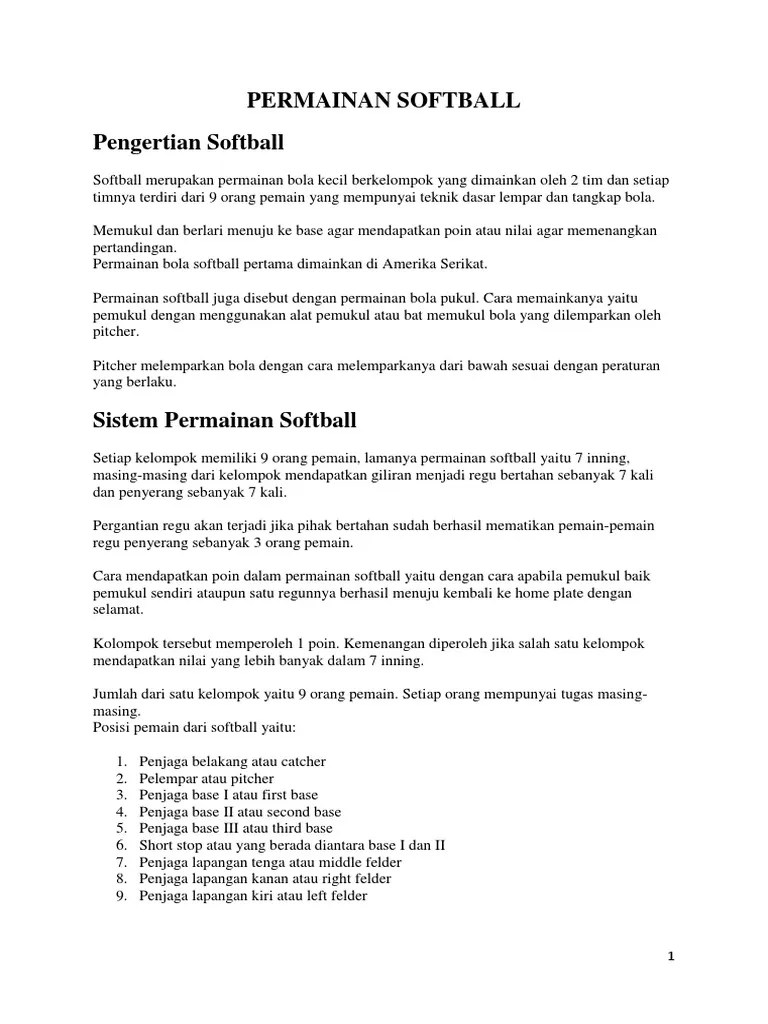 Permainan Softball | PDF