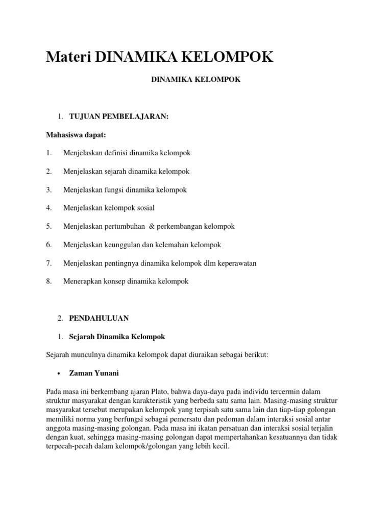 Materi DINAMIKA KELOMPOK Promkes | PDF