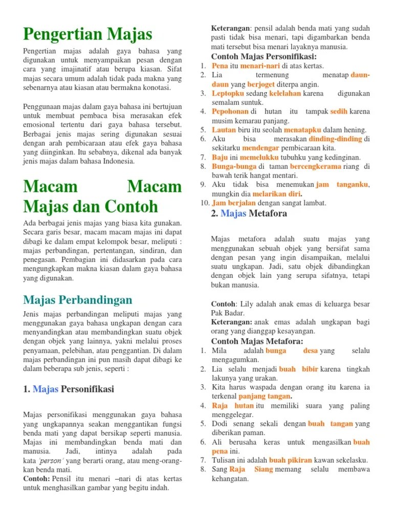 Pengertian Majas | PDF