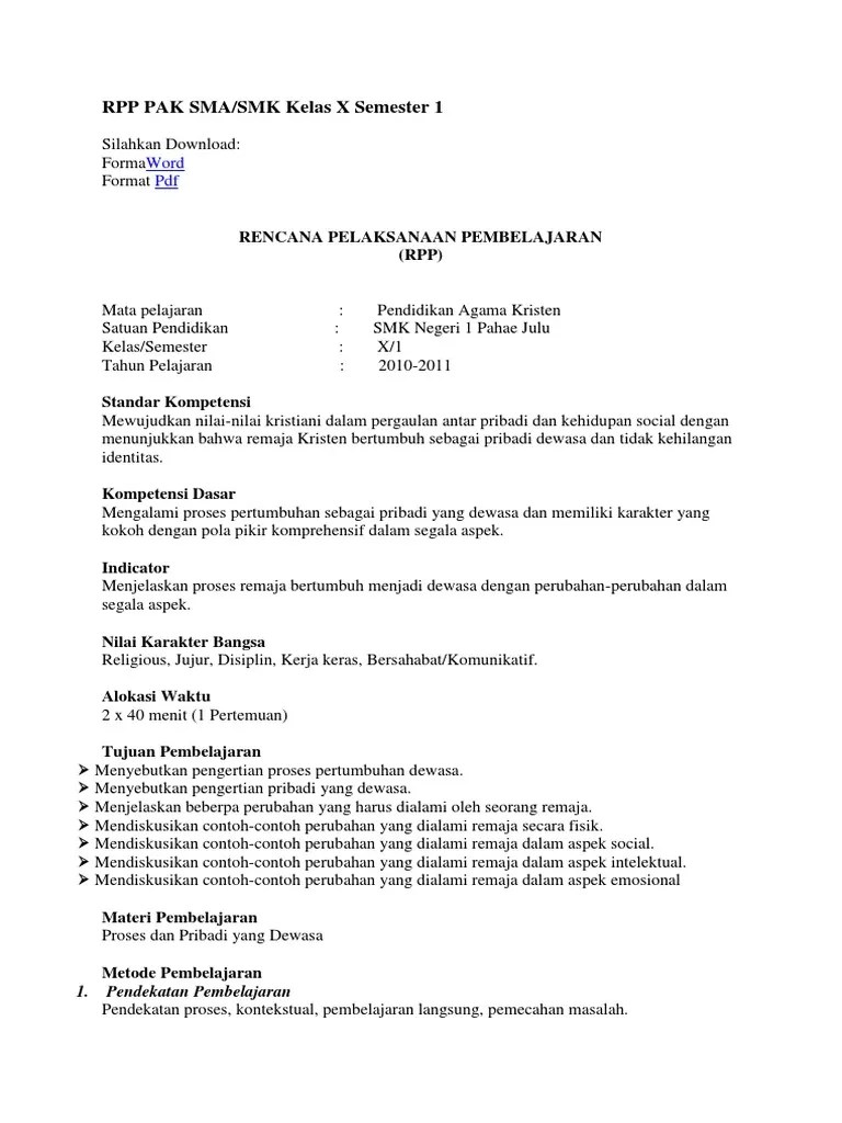 RPP Agama Kristen | PDF