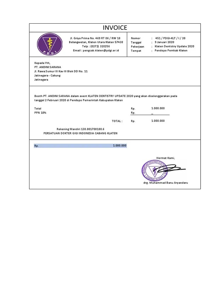 Invoice Andini Fix | PDF