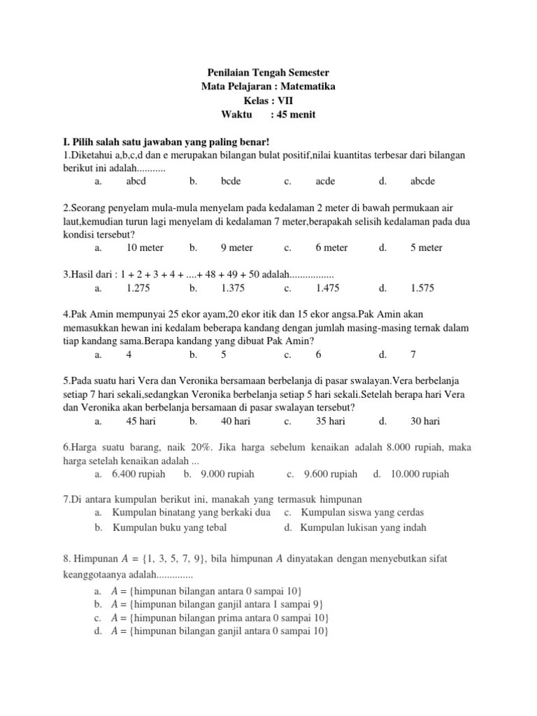 Penilaian Tengah Semester | PDF