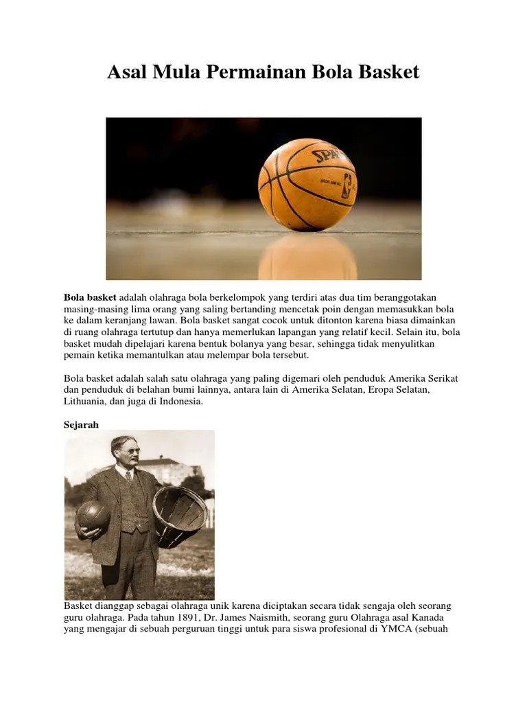 Asal Mula Permainan Bola Basket | PDF