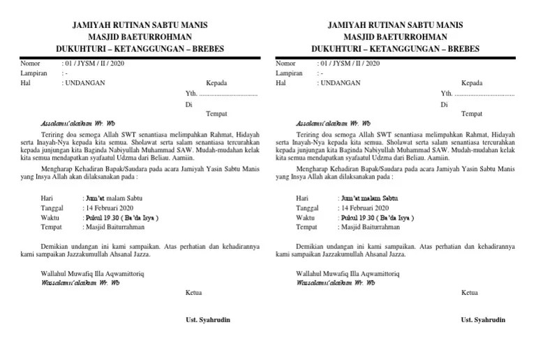 Jamiyah Rutinan Sabtu Manis | PDF