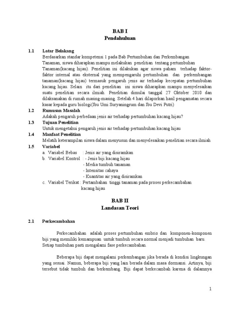 Laporan Penelitian Kacang Hijau | PDF