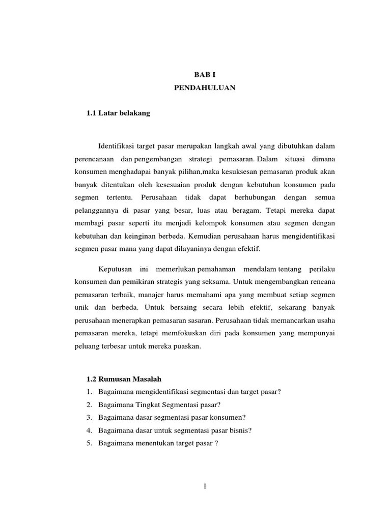 Mengindentifikasi Segmen &amp; Target Pasar | PDF