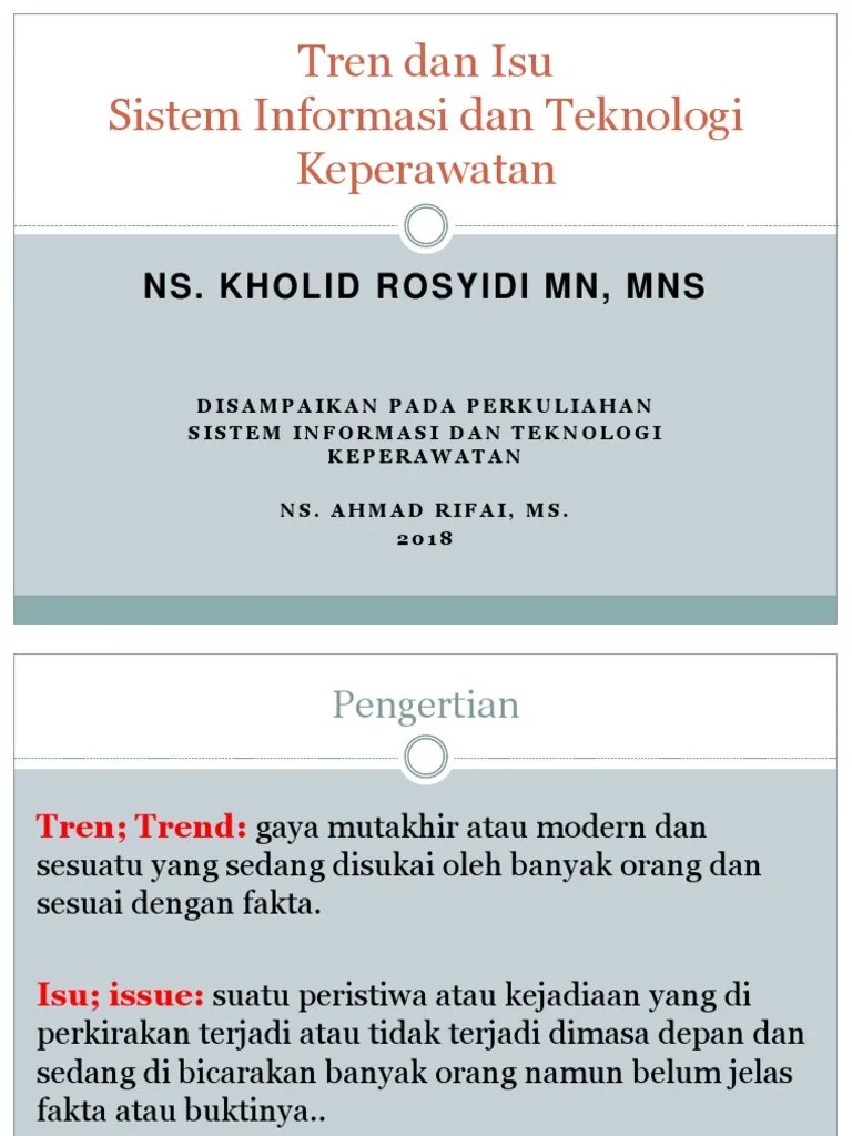 Trend Dan Isu Sistem Informasi Dan Teknologi Kesehatan | PDF