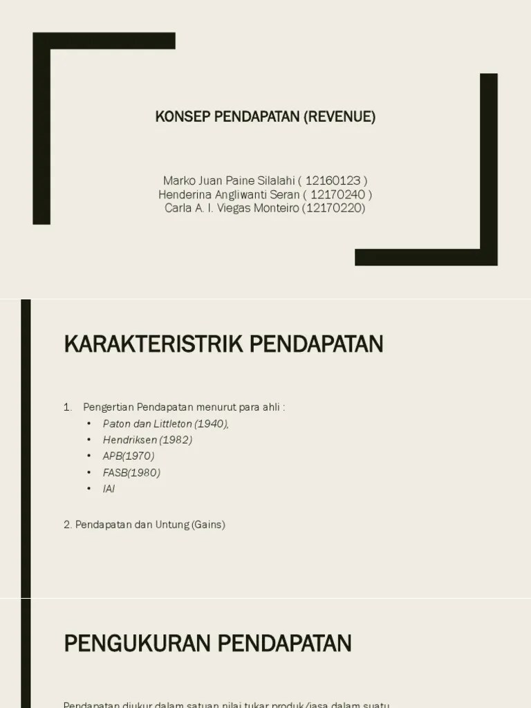 Konsep Pendapatan (Revenue)