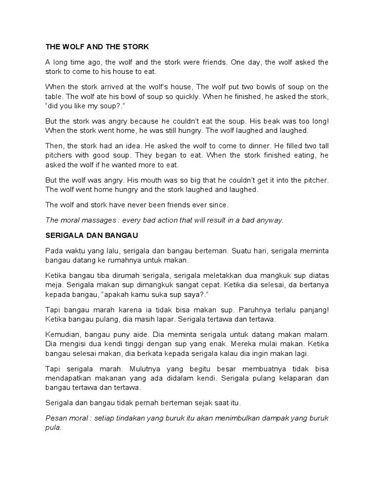 The Wolf and The Stork | PDF