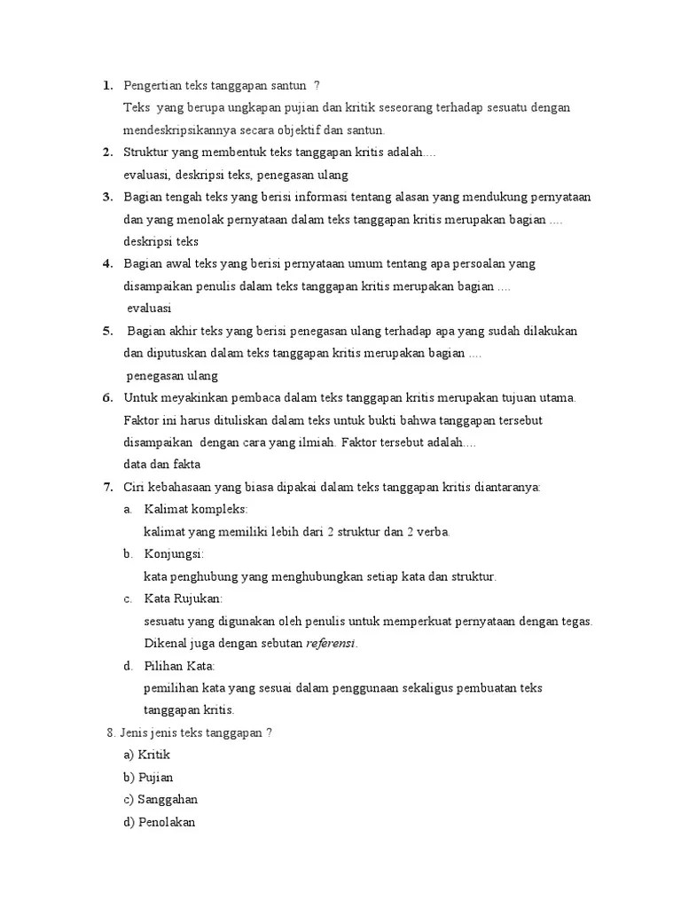 Pengertian Teks Tanggapan Santun | PDF