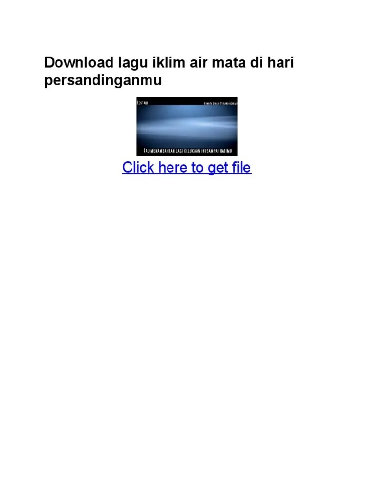 Lagu Iklim Air Mata Di Hari Persandinganmu | PDF