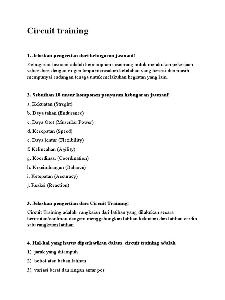 Soal Kebugaran Jasmani | PDF