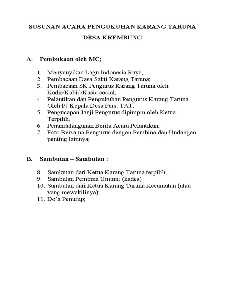 Susunan Pengukuhan Kartar | PDF