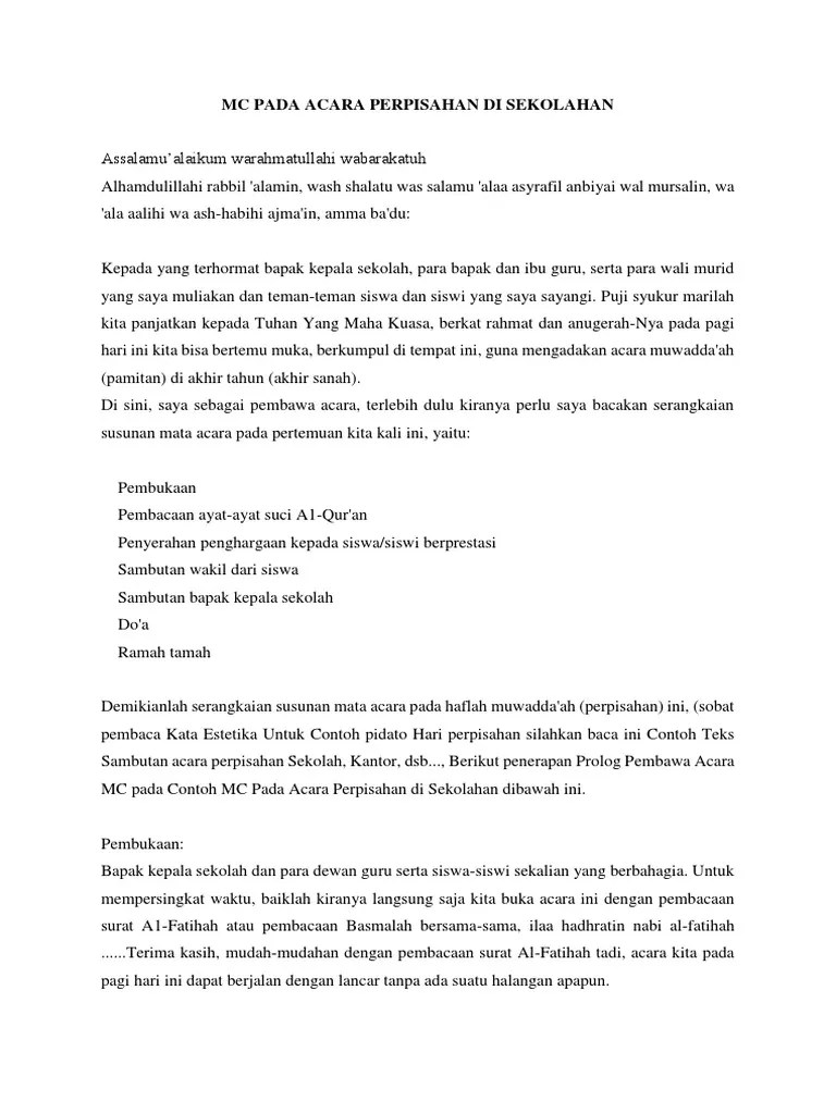 Kumpulan Contoh Mc Perpisahan Kantor - Kumpulan Contoh Teks MC