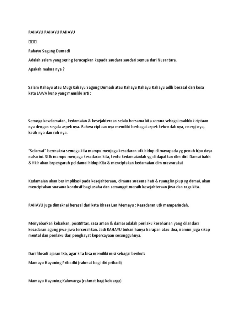Rahayu Sagung Dumadi | PDF