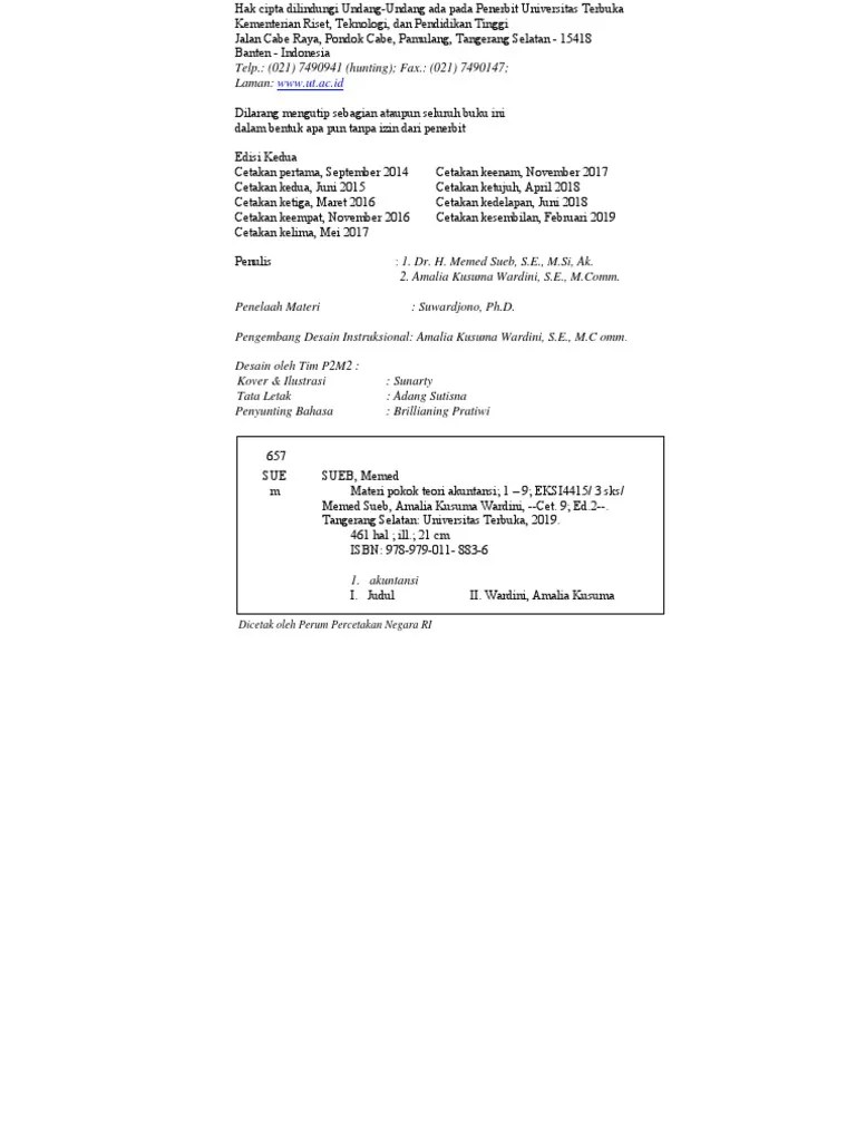 EKSI441502. Teori Akuntansi PDF | PDF