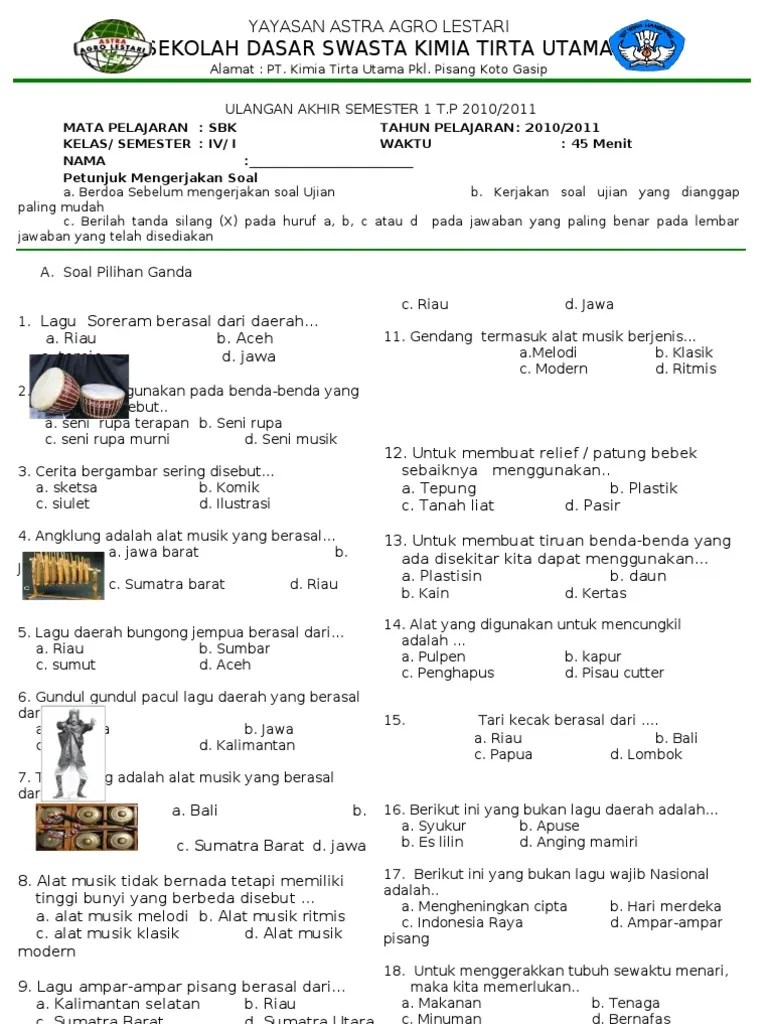 Sola Ujian SBK4 | PDF