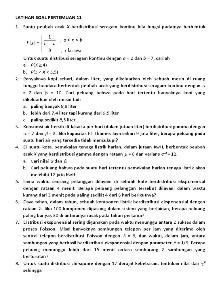 Latihan Soal Pertemuan 11 | PDF