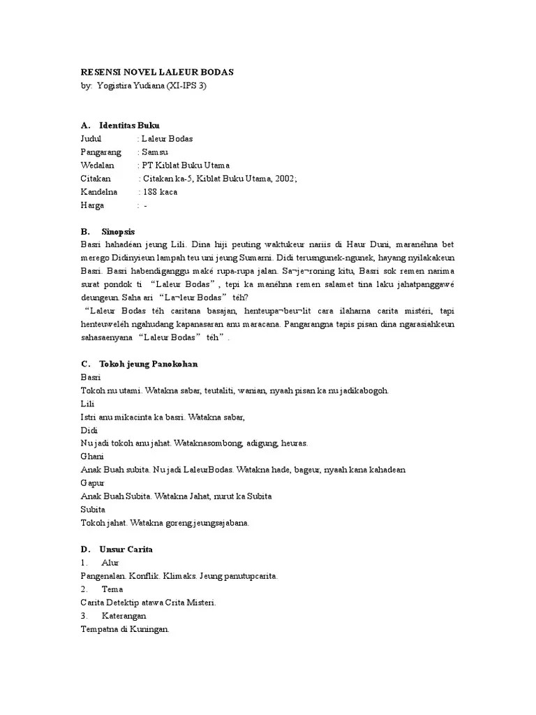 Resensi Novel Sunda - Perangkat Sekolah