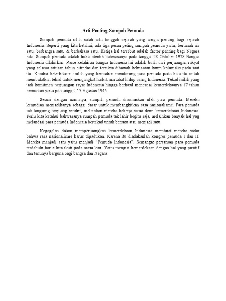 Arti Penting Sumpah Pemuda | PDF