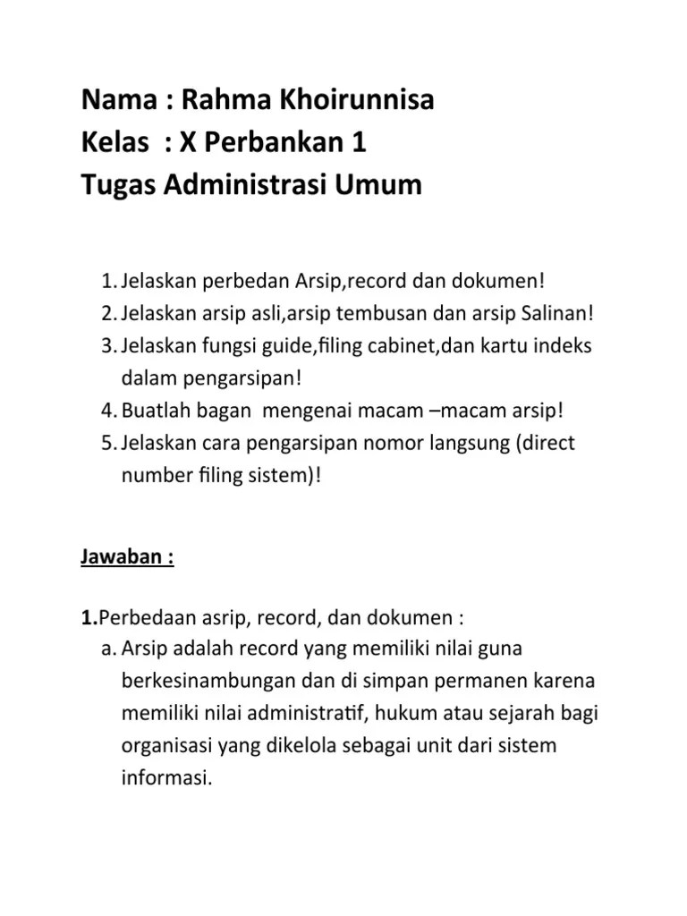 Tugas Administrasi Umum-Rahma | PDF