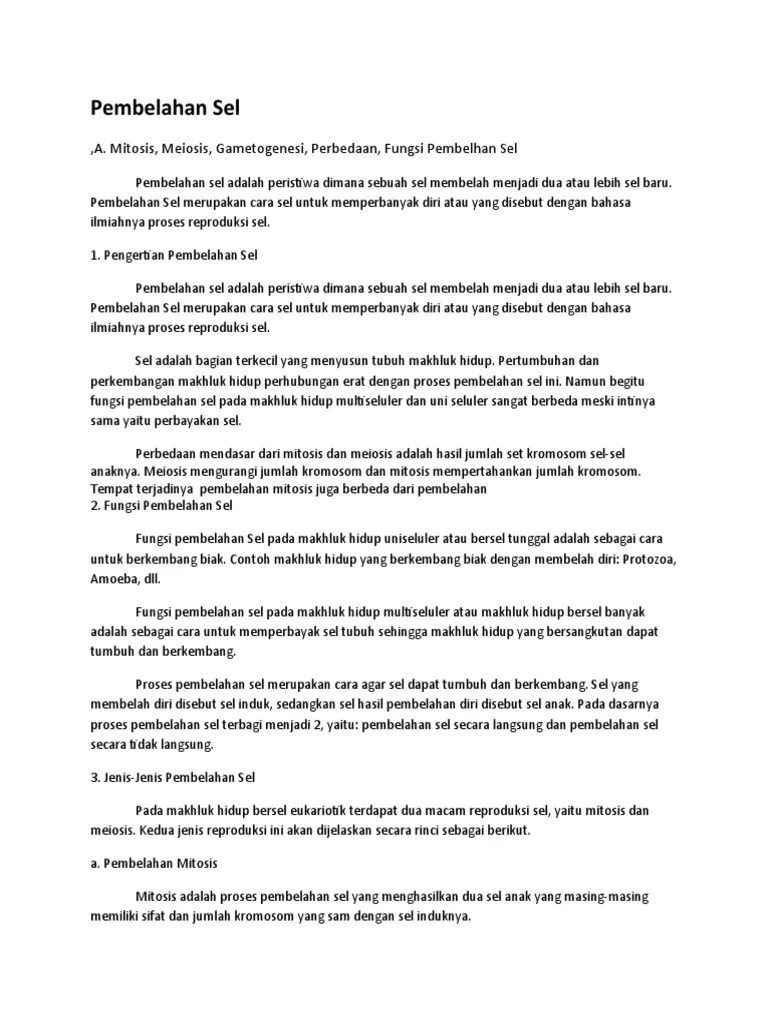 Pembelahan Sel Benar | PDF